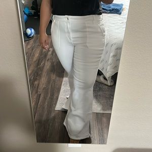 Bright white festival flare AE jeans